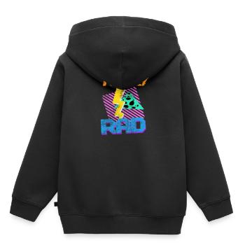 Années 80 - Sweat Premium à capuche enfant bio - noir - Dos - AI Model Kid Male (0cm)