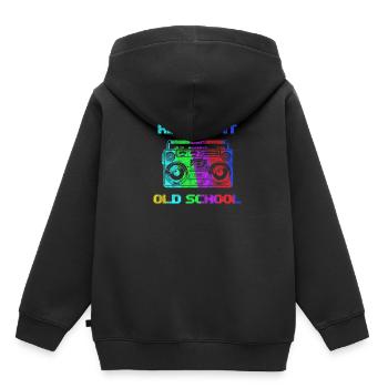 Old School - Kinder Premium Organic Hoodie - Schwarz - Hinten - AI Model Kid Male (0cm)