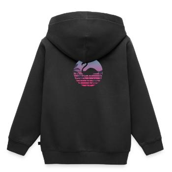 Flamingo - Sweat Premium à capuche enfant bio - noir - Dos - AI Model Kid Male (0cm)
