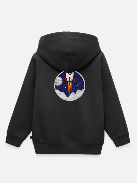 Space Shuttle Kleine Rakete für Kinder Grunge - Kinder Premium Organic Hoodie - Schwarz