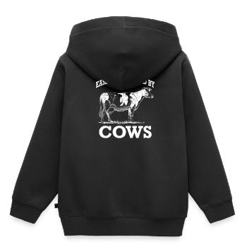 Facilement distrait par les vaches - Sweat Premium à capuche enfant bio - noir - Dos - AI Model Kid Male (0cm)
