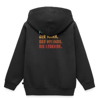 Papa. L'homme Le mythe La légende - Sweat Premium à capuche enfant bio - noir - Dos - AI Model Kid Male (0cm)