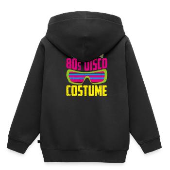 80er - Kinder Premium Organic Hoodie - Schwarz - Hinten - AI Model Kid Male (0cm)