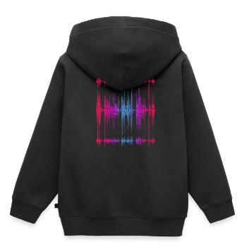 Ondes sonores - Sweat Premium à capuche enfant bio - noir - Dos - AI Model Kid Male (0cm)