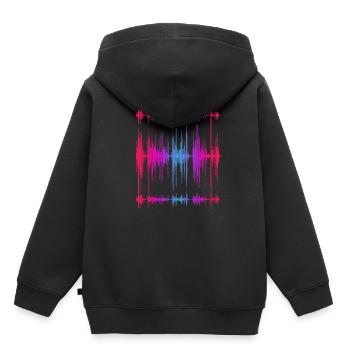 Music Sound Engineering Gift Musician Soundwave - Kids Premium Organic Hoodie - black - Back - AI Model Kid Male (0cm)