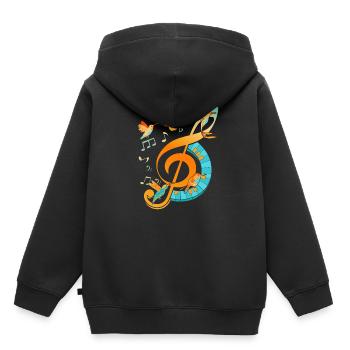 Clef - Kids Premium Organic Hoodie - black - Back - AI Model Kid Male (0cm)