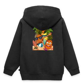 Ananas - Sweat Premium à capuche enfant bio - noir - Dos - AI Model Kid Male (0cm)