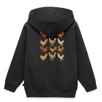 Huhn - Kinder Premium Organic Hoodie - Schwarz - Hinten - AI Model Kid Male (0cm)