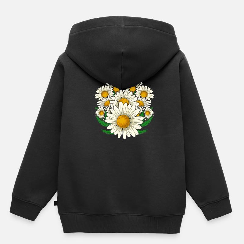 Botanischer Garten Gänseblümchen Geschenk Botanik - Kinder Premium Organic Hoodie - Schwarz