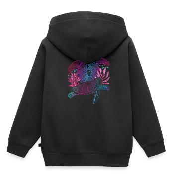 Polynésie Cadeau d’Animal de Mer Tortue Animale - Sweat Premium à capuche enfant bio - noir - Dos - AI Model Kid Male (0cm)