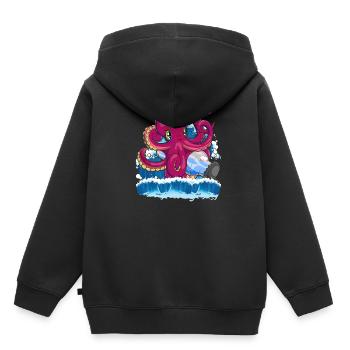 Créatures marines Océan Animal Cadeau Mignon Kraken - Sweat Premium à capuche enfant bio - noir - Dos - AI Model Kid Male (0cm)