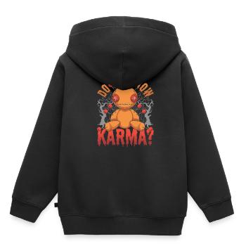 Wicca Hexerei Karma Geschenk Lustiges Voodoo Puppe - Kinder Premium Organic Hoodie - Schwarz - Hinten - AI Model Kid Male (0cm)