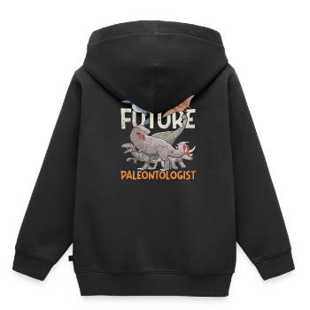 Paléontologie Je suis un futur paléontologue - Sweat Premium à capuche enfant bio - noir - Dos - AI Model Kid Male (0cm)