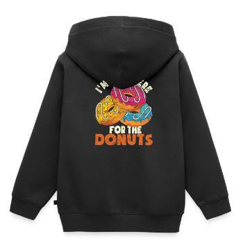 Ich bin nur hier für die Donuts Lustiges Donuts - Kinder Premium Organic Hoodie - Schwarz - Hinten - AI Model Kid Male (0cm)
