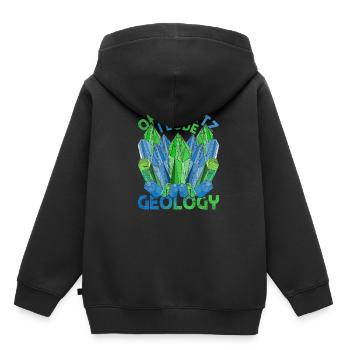 Géologue de quartz Bien sûr, j’aime la géologie - Sweat Premium à capuche enfant bio - noir - Dos - AI Model Kid Male (0cm)