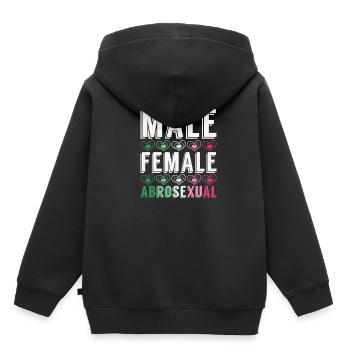 LGBTQIA Gay Pride Month Cadeau Abrossexual - Sweat Premium à capuche enfant bio - noir - Dos - AI Model Kid Male (0cm)