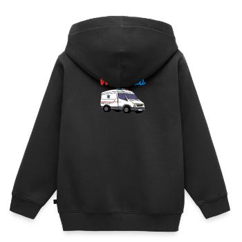 Krankenwagen Rettungsdienst Sanitäter Notarzt - Kinder Premium Organic Hoodie - Schwarz - Hinten - AI Model Kid Male (0cm)
