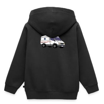 Krankenwagen Rettungsdienst Sanitäter Notarzt - Kinder Premium Organic Hoodie - Schwarz - Hinten - AI Model Kid Male (0cm)