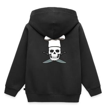 Chef Skull Chef Chef Cuisine Cuisine - Sweat Premium à capuche enfant bio - noir - Dos - AI Model Kid Male (0cm)