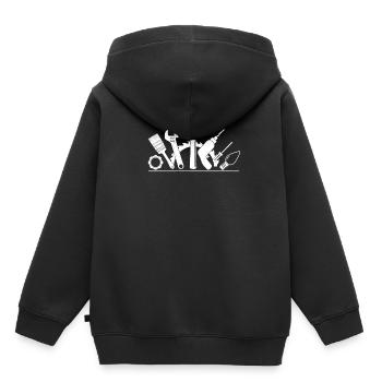 Outillage réparation de réparation - Sweat Premium à capuche enfant bio - noir - Dos - AI Model Kid Male (0cm)