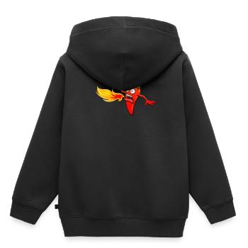 Cadeau de pepperoni épicé piment fort - Sweat Premium à capuche enfant bio - noir - Dos - AI Model Kid Male (0cm)
