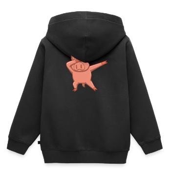 Cadeau fermier fermier sanglier fermier - Sweat Premium à capuche enfant bio - noir - Dos - AI Model Kid Male (0cm)