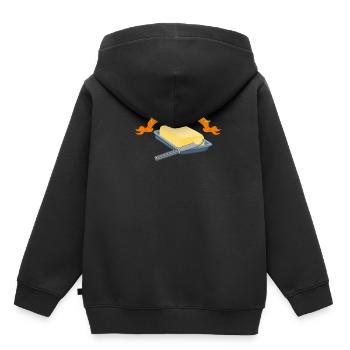 Weggebuttert Butter Kriminell Buttern Geschenk - Kinder Premium Organic Hoodie - Schwarz - Hinten - AI Model Kid Male (0cm)