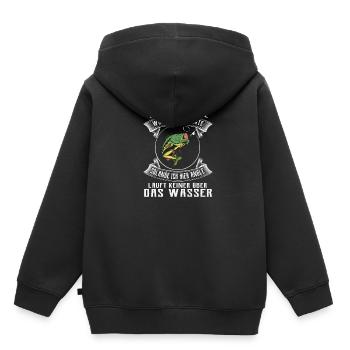 Angeln Angler Jesus Fischer Fischen Geschenkidee - Kinder Premium Organic Hoodie - Schwarz - Hinten - AI Model Kid Male (0cm)