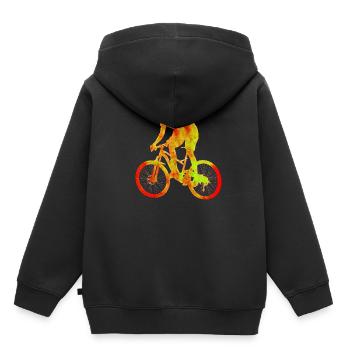 Fahrrad rot gepunktet - Kinder Premium Organic Hoodie - Schwarz - Hinten - AI Model Kid Male (0cm)