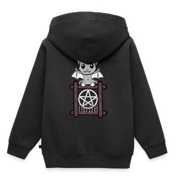 Halloween Bat Witching Hour Horreur - Sweat Premium à capuche enfant bio - noir - Dos - AI Model Kid Male (0cm)
