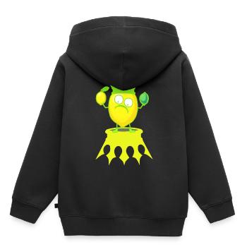 König Zitrone Zitronen Früchte Frucht Obst - Kinder Premium Organic Hoodie - Schwarz - Hinten - AI Model Kid Male (0cm)
