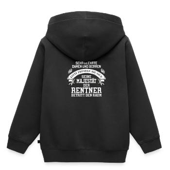 Seine Majestät der Rentner betritt den Raum - Kinder Premium Organic Hoodie - Schwarz - Hinten - AI Model Kid Male (0cm)