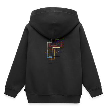 Block Landschaft - Kinder Premium Organic Hoodie - Schwarz - Hinten - AI Model Kid Male (0cm)