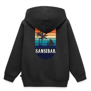 Tanzanie Tanzanie Cadeau pour les Tanzaniens Tanzanie - Sweat Premium à capuche enfant bio - noir - Dos - AI Model Kid Male (0cm)
