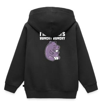 Ich habe immer Hunger Feinschmecker Gift - Kinder Premium Organic Hoodie - Schwarz - Hinten - AI Model Kid Male (0cm)