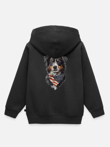 Australischer Schäferhund - Kinder Premium Organic Hoodie - Schwarz