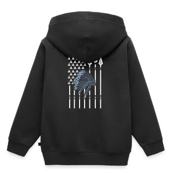 Native American Native American flag - Kids Premium Organic Hoodie - black - Back - AI Model Kid Male (0cm)
