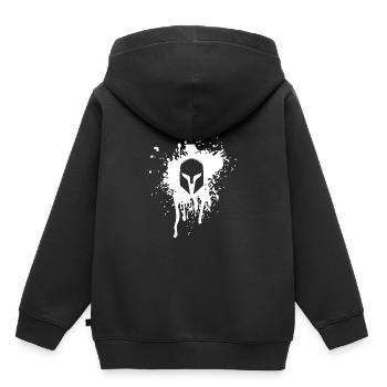 Spartan Helm - Kinder Premium Organic Hoodie - Schwarz - Hinten - AI Model Kid Male (0cm)
