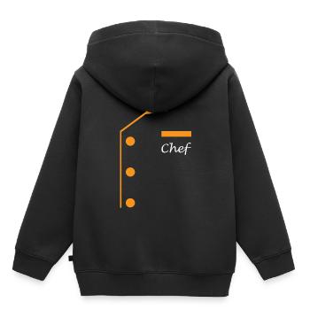 Chefkoch Uniform Lustiges Kochen - Kinder Premium Organic Hoodie - Schwarz - Hinten - AI Model Kid Male (0cm)