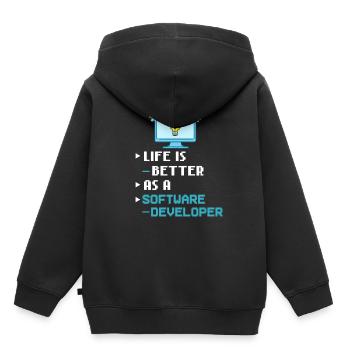 Développeur de logiciels de développement de logiciels - Sweat Premium à capuche enfant bio - noir - Dos - AI Model Kid Male (0cm)