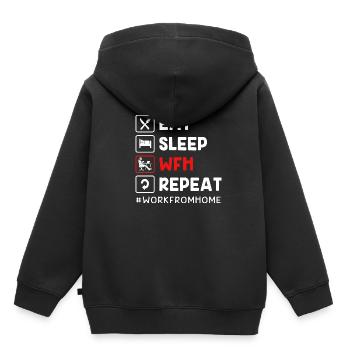 Remote home office - Kids Premium Organic Hoodie - black - Back - AI Model Kid Male (0cm)