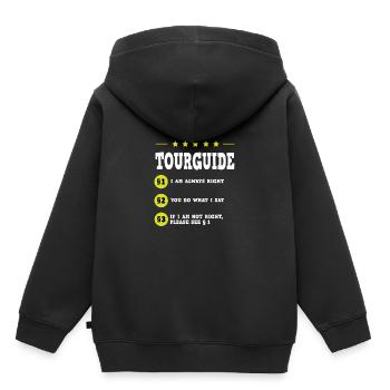 Un guide touristique dit une blague - Sweat Premium à capuche enfant bio - noir - Dos - AI Model Kid Male (0cm)