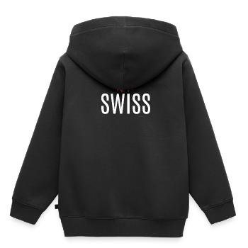 Swiss T-Shirt - Kinder Premium Organic Hoodie - Schwarz - Hinten - AI Model Kid Male (0cm)