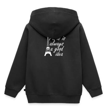 Paris - Sweat Premium à capuche enfant bio - noir - Dos - AI Model Kid Male (0cm)