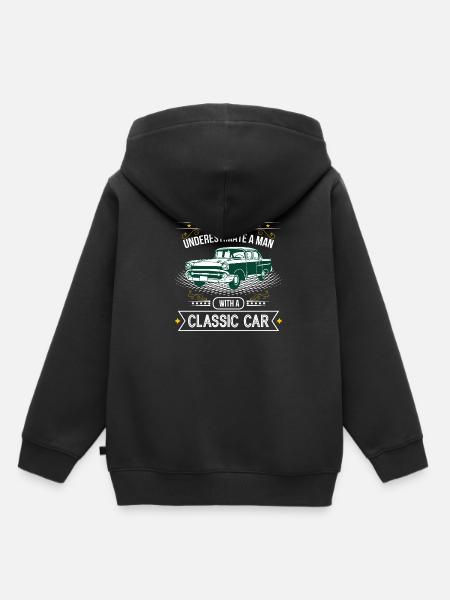 Oldtimer Classic Car Schnauferl Retro Vintage Auto - Premium børne hættetrøje økologisk - sort