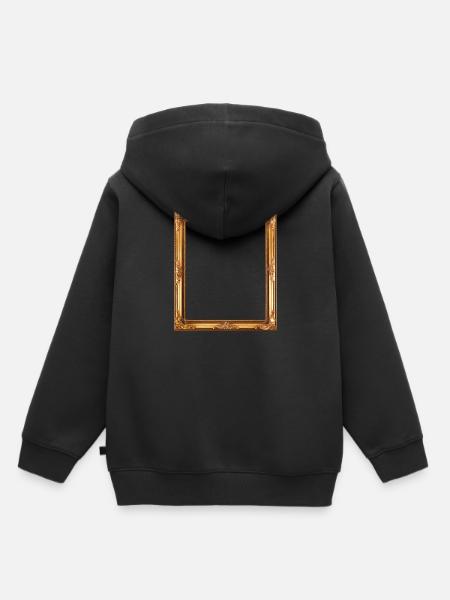 Goldener Bilderrahmen - Kinder Premium Organic Hoodie - Schwarz