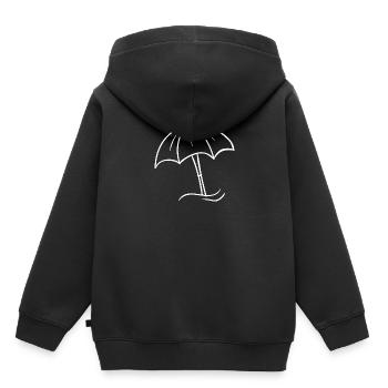 Idée cadeau icône plage été parasol - Sweat Premium à capuche enfant bio - noir - Dos - AI Model Kid Male (0cm)