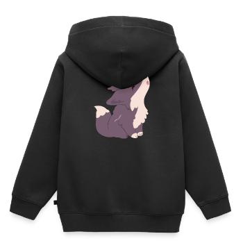 Loup doux - Sweat Premium à capuche enfant bio - noir - Dos - AI Model Kid Male (0cm)