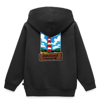Ameland Leuchtturm Urlaub - Kinder Premium Organic Hoodie - Schwarz - Hinten - AI Model Kid Male (0cm)