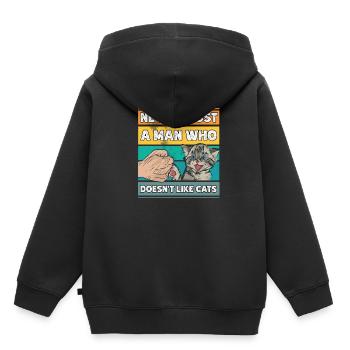 Chat Amoureux des chats chats chat chat dame de chat - Sweat Premium à capuche enfant bio - noir - Dos - AI Model Kid Male (0cm)